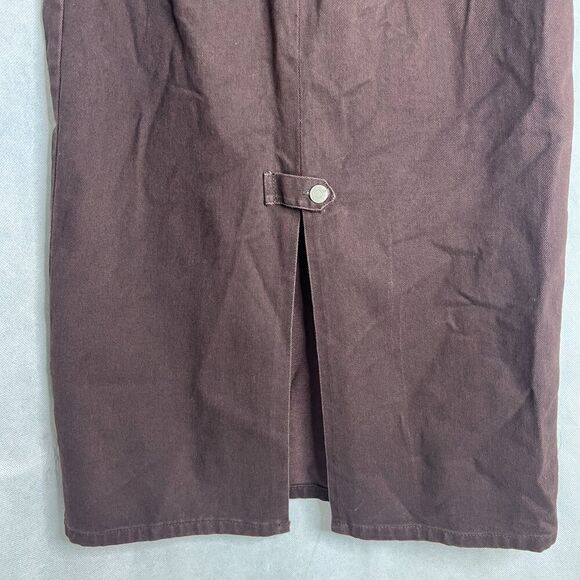 Honors Vintage 100% Cotton Brown Denim Like Maxi Length Aline Skirt Sz 12 - Picture 4 of 6
